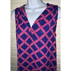 41 Hawthorn Stitch Fix Sz XS Shalley Pullover Top Blouse Blue Pink Tank USA EUC